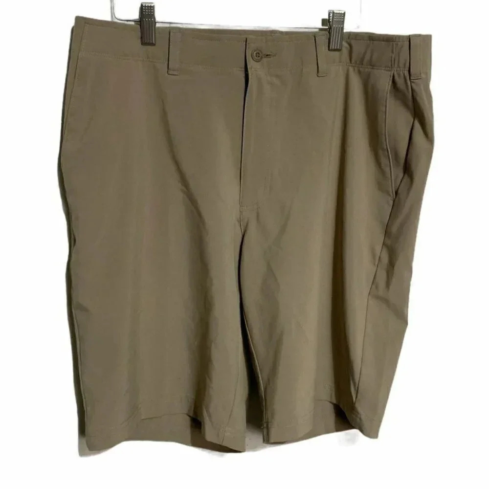 Ben Hogan Men's 36 Golf Shorts Flat Front Performance Shorts Khaki Lightweight